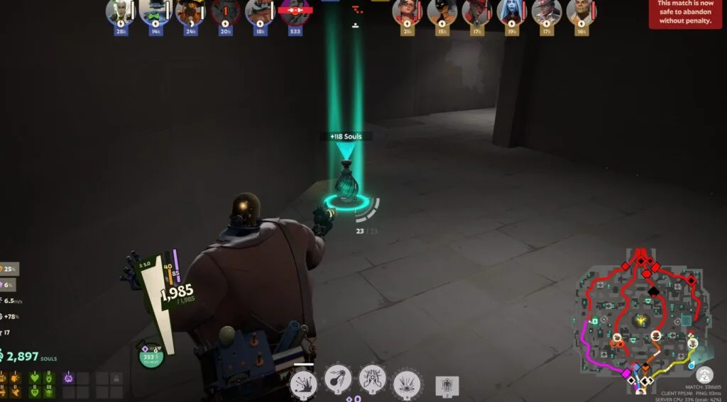 Подбор незащищённых душ в Deadlock